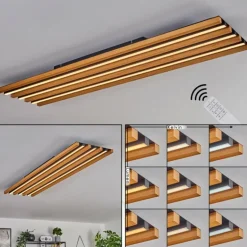 Plafonnier Favorina LED Écru, Noir, 1 lumière, Télécommandes