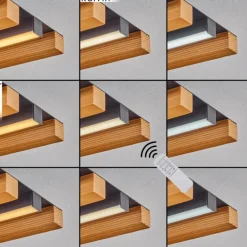 Plafonnier Favorina LED Écru, Noir, 1 lumière, Télécommandes