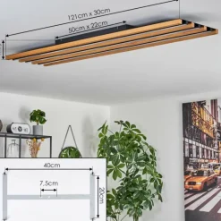 Plafonnier Favorina LED Écru, Noir, 1 lumière, Télécommandes