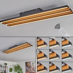 Plafonnier Favorina LED Écru, Noir, 1 lumière, Télécommandes