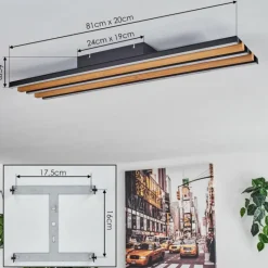 Plafonnier Favorina LED Écru, Noir, 1 lumière, Télécommandes