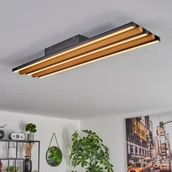 Plafonnier Favorina LED Écru, Noir, 1 lumière, Télécommandes