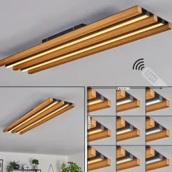 Plafonnier Favorina LED Écru, Noir, 1 lumière, Télécommandes