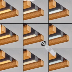 Plafonnier Favorina LED Écru, Noir, 1 lumière, Télécommandes