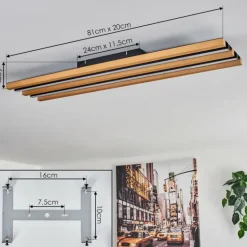 Plafonnier Favorina LED Écru, Noir, 1 lumière, Télécommandes