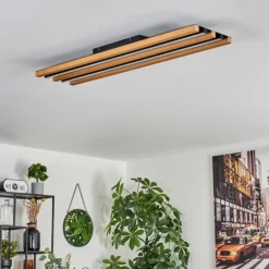 Plafonnier Favorina LED Écru, Noir, 1 lumière, Télécommandes