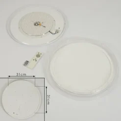 Plafonnier Feletto LED Transparent, Blanc, 1 lumière, Télécommandes