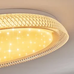 Plafonnier Feletto LED Transparent, Blanc, 1 lumière, Télécommandes
