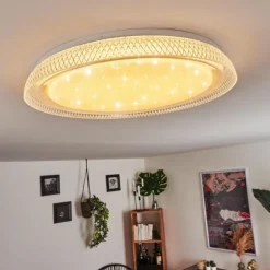 Plafonnier Feletto LED Transparent, Blanc, 1 lumière, Télécommandes