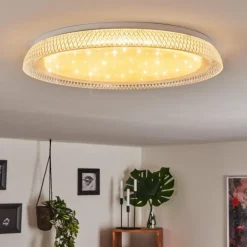 Plafonnier Feletto LED Transparent, Blanc, 1 lumière, Télécommandes