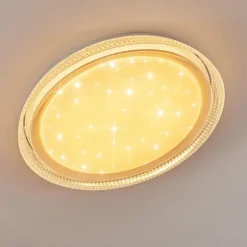 Plafonnier Feletto LED Transparent, Blanc, 1 lumière, Télécommandes