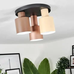 Plafonnier Fessade Beige, Brun, Bronze, 3 lumières