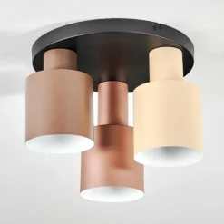 Plafonnier Fessade Beige, Brun, Bronze, 3 lumières