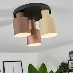 Plafonnier Fessade Beige, Brun, Bronze, 3 lumières