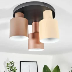 Plafonnier Fessade Beige, Brun, Bronze, 3 lumières