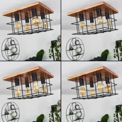 Plafonnier Fevaag Écru, Noir, 4 lumières