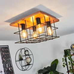 Plafonnier Fevaag Écru, Noir, 4 lumières