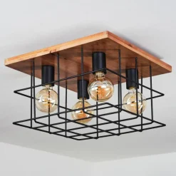 Plafonnier Fevaag Écru, Noir, 4 lumières