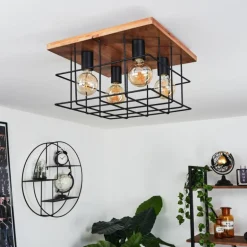 Plafonnier Fevaag Écru, Noir, 4 lumières