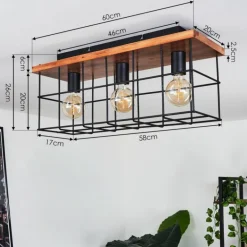 Plafonnier Fevaag Écru, Noir, 3 lumières