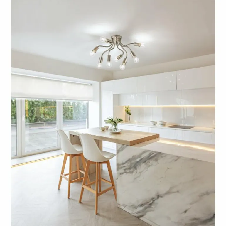 Plafonnier FHL-easy Bree Nickel mat, 8 lumières