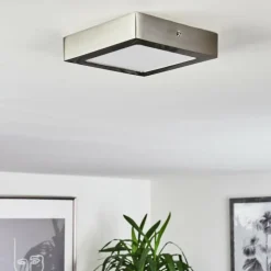 Plafonnier Finsrud LED Nickel mat, 1 lumière