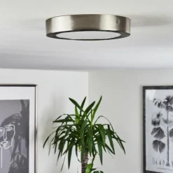 Plafonnier Finsrud LED Nickel mat, 1 lumière