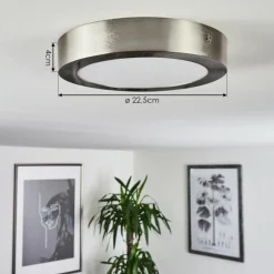 Plafonnier Finsrud LED Nickel mat, 1 lumière