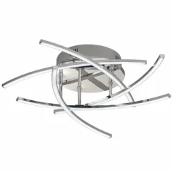Plafonnier Fischer & Honsel CROSS TW LED Chrome, 5 lumières, Télécommandes, Changeur de couleurs