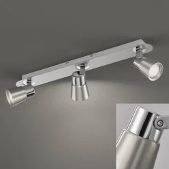 Plafonnier Fischer & Honsel function Ike Argenté, 3 lumières