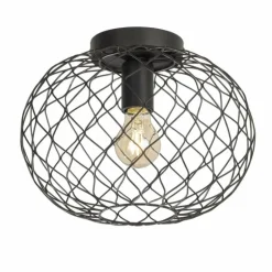 Plafonnier Fischer & Honsel living Justin Noir, 1 lumière