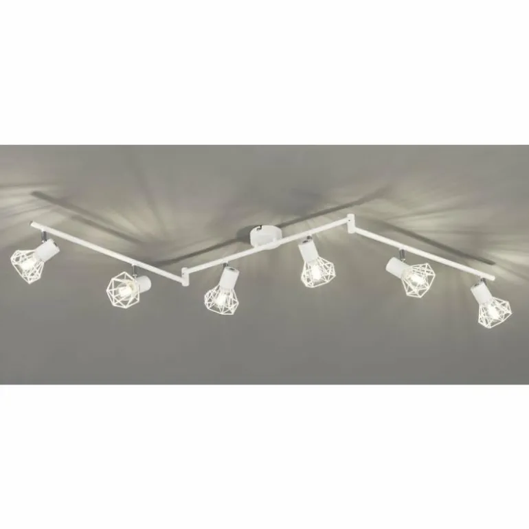 Plafonnier Fischer & Honsel Ran Blanc, 6 lumières