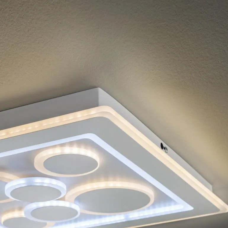 Plafonnier Fischer & Honsel Ratio LED Blanc, 1 lumière, Télécommandes