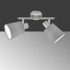 Plafonnier Fischer & Honsel Jeff Nickel mat, 2 lumières