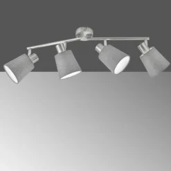 Plafonnier Fischer & Honsel Jeff Nickel mat, 4 lumières