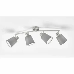 Plafonnier Fischer & Honsel Jeff Nickel mat, 4 lumières