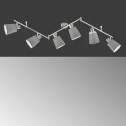 Plafonnier Fischer & Honsel Jeff Nickel mat, 6 lumières