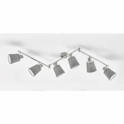 Plafonnier Fischer & Honsel Jeff Nickel mat, 6 lumières
