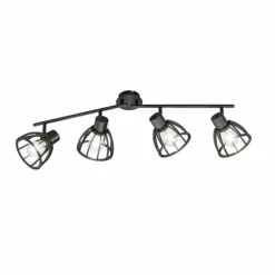 Plafonnier Fischer & Honsel Tilda Noir, 4 lumières