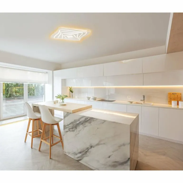 Plafonnier Fischer & Honsel Hero LED Blanc, 1 lumière, Télécommandes, Changeur de couleurs