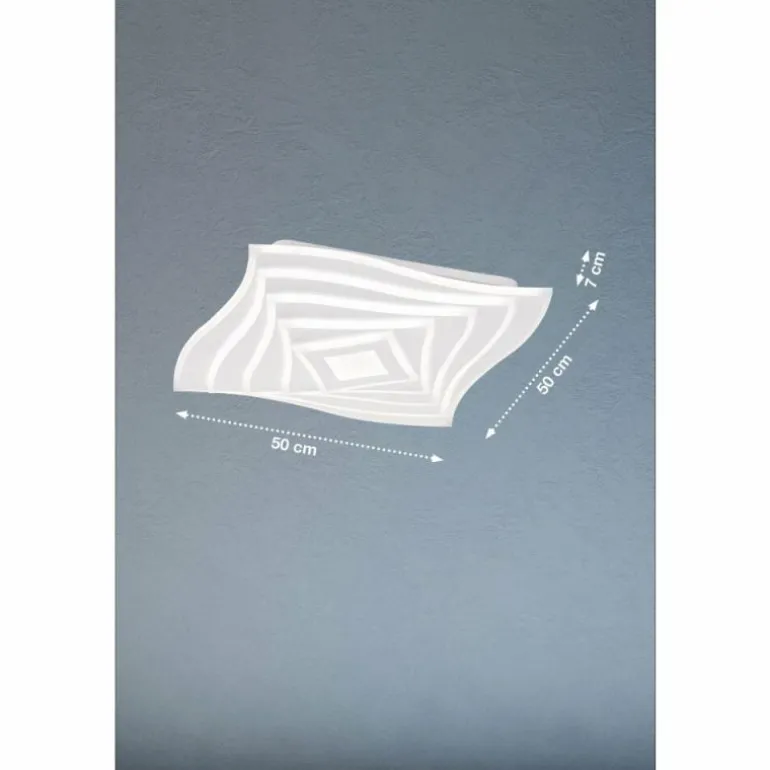 Plafonnier Fischer & Honsel Hero LED Blanc, 1 lumière, Télécommandes, Changeur de couleurs