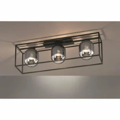 Plafonnier Fischer & Honsel Regi Noir, 3 lumières