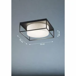 Plafonnier Fischer & Honsel Carre Noir, 3 lumières