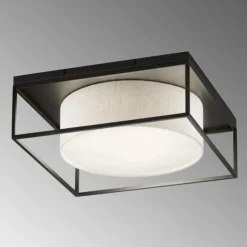 Plafonnier Fischer & Honsel Carre Noir, 3 lumières