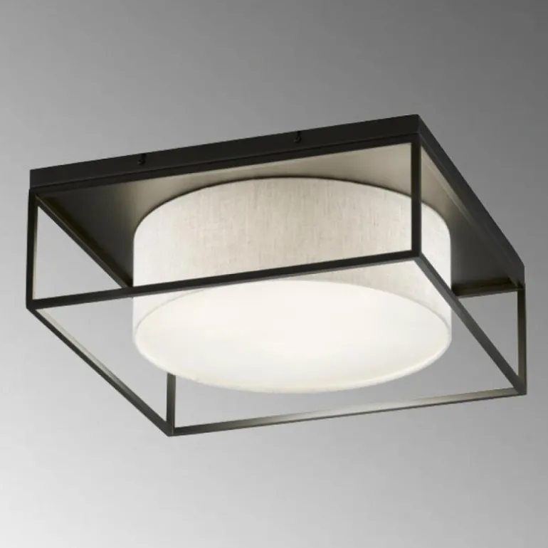 Plafonnier Fischer & Honsel Carre Noir, 3 lumières