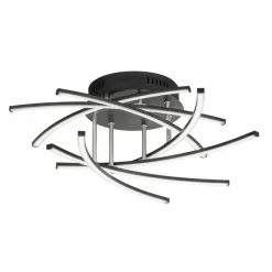 Plafonnier Fischer & Honsel Cross TW LED Noir, 7 lumières, Télécommandes