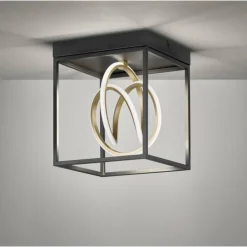 Plafonnier Fischer & Honsel Gisi LED Noir, 1 lumière, Télécommandes