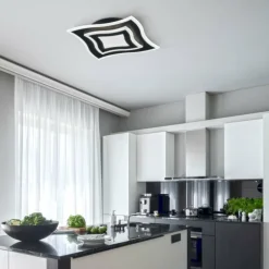 Plafonnier Fischer & Honsel Gorden LED Noir, 1 lumière, Télécommandes