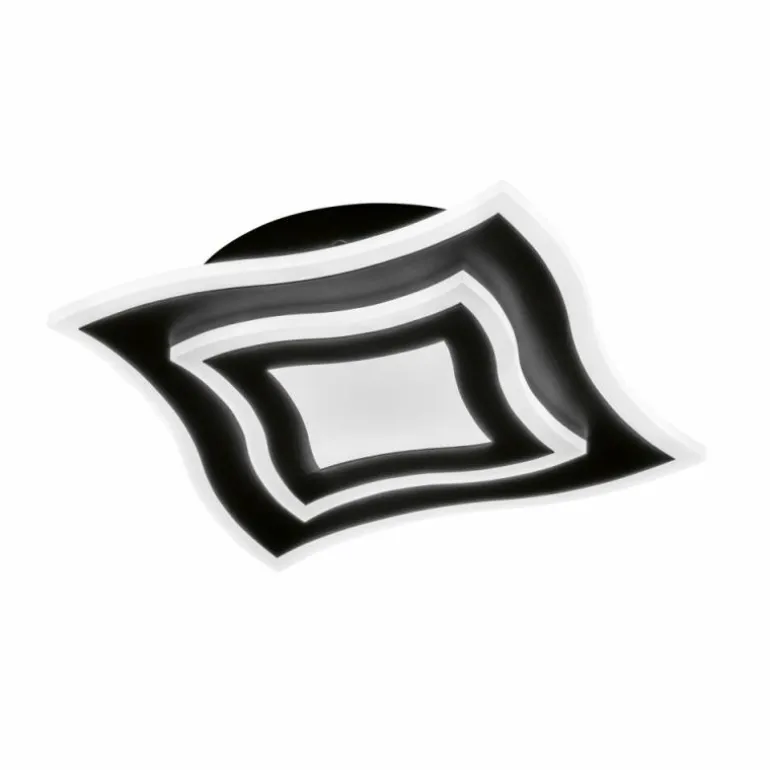 Plafonnier Fischer & Honsel Gorden LED Noir, 1 lumière, Télécommandes