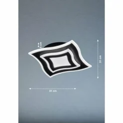 Plafonnier Fischer & Honsel Gorden LED Noir, 1 lumière, Télécommandes